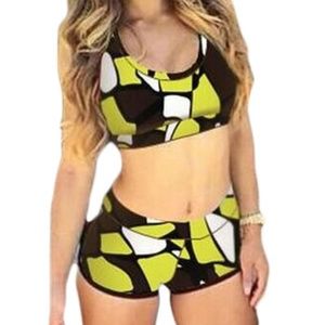 Colorblock Print Swim/Gym Wear